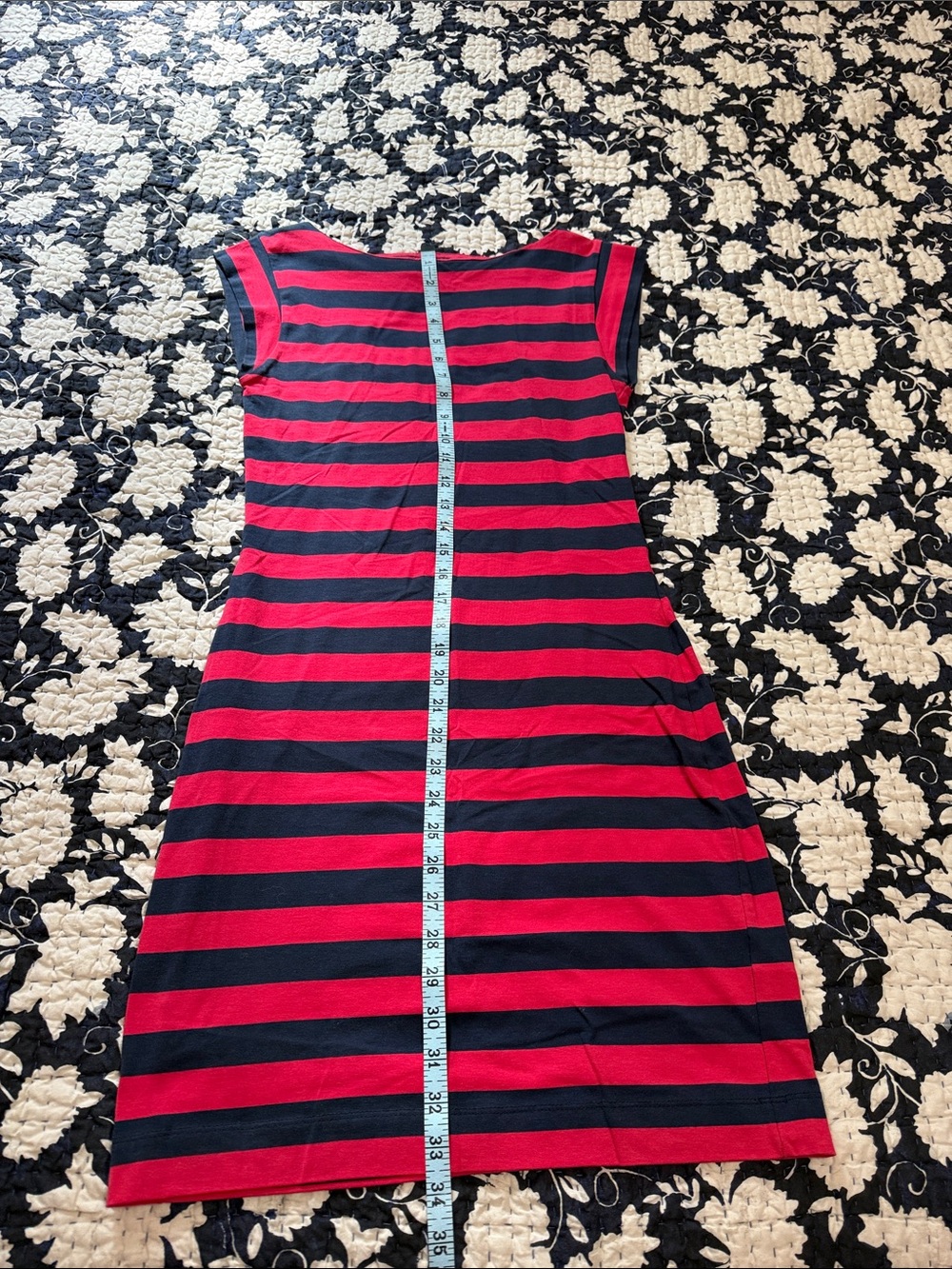 French Connection Red & Black Striped Midi Dress